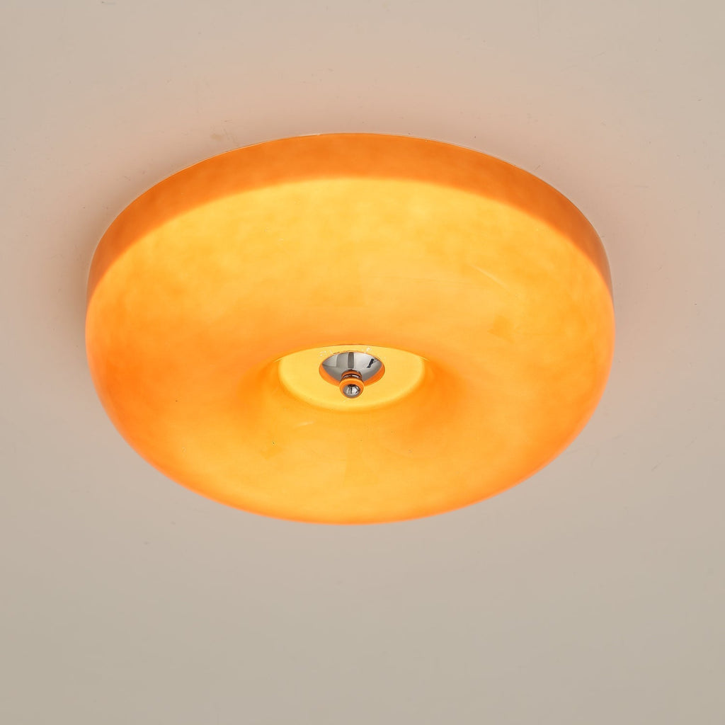 Swirl Glass Ceiling Lamp With Metal Frame Dimmable LED White Coffee Beige 32 40 46 Cm | Temsk