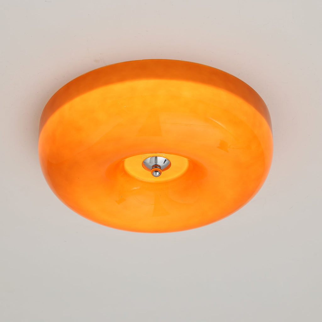 Swirl Glass Ceiling Lamp With Metal Frame Dimmable LED White Coffee Beige 32 40 46 Cm | Temsk