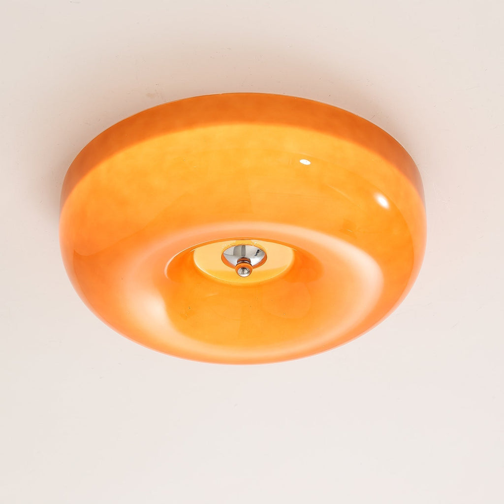Swirl Glass Ceiling Lamp With Metal Frame Dimmable LED White Coffee Beige 32 40 46 Cm | Temsk