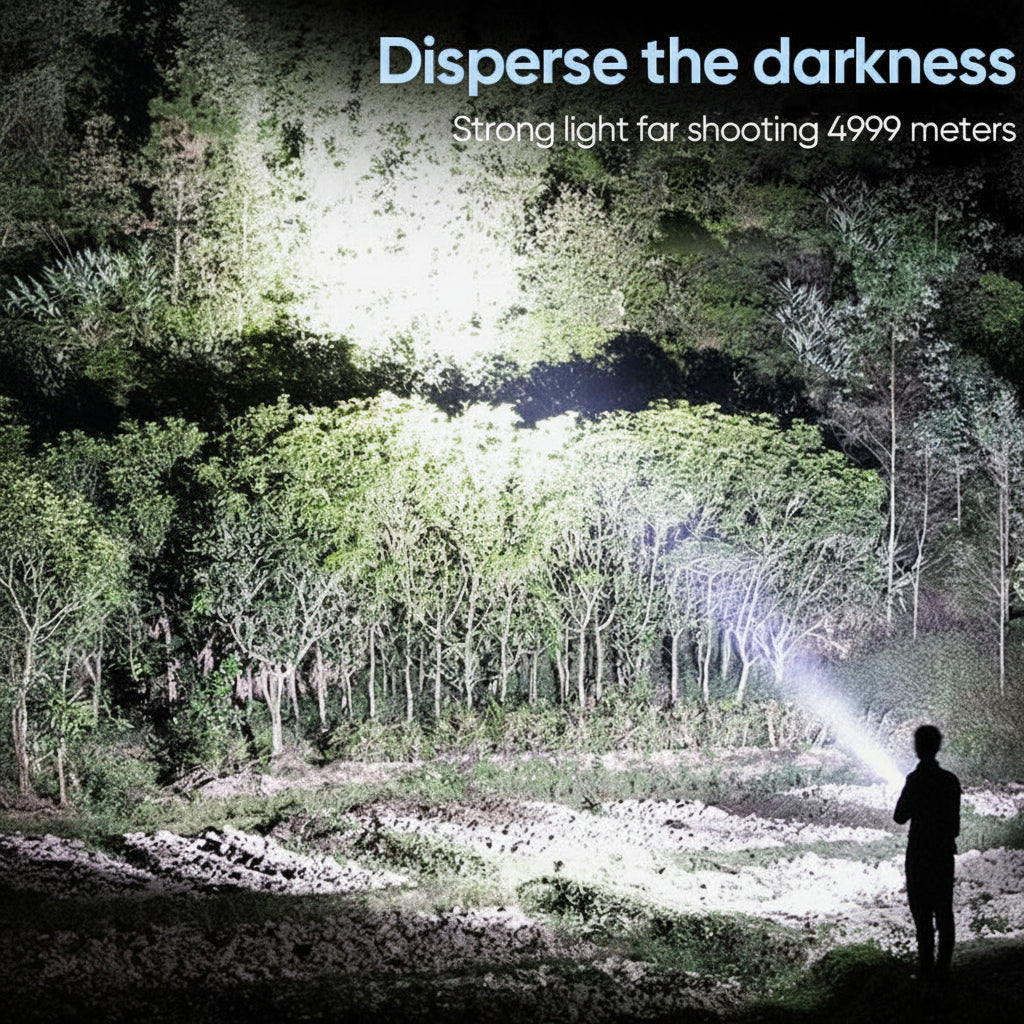 Rechargeable LED Tactical Flashlight With Aluminum Body For Outdoor Use | Temsk