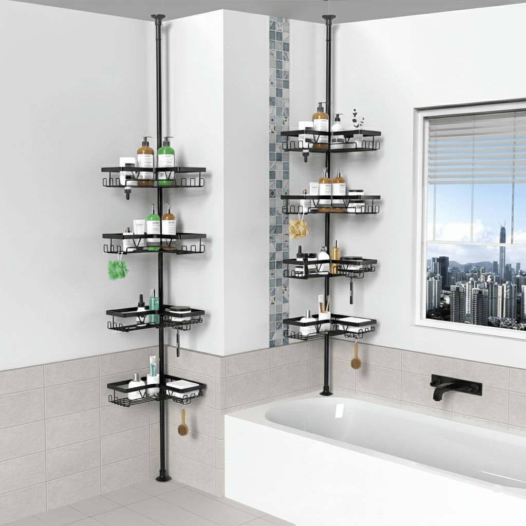 AeroFlex Shower Organizer Rust Resistant Storage For Any Bathroom | Temsk