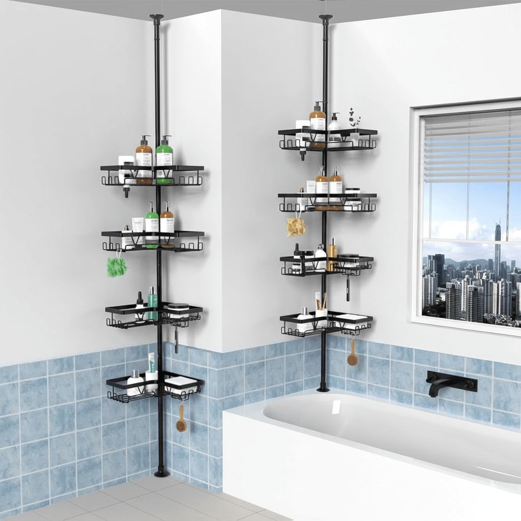 AeroFlex Shower Organizer Rust Resistant Storage For Any Bathroom | Temsk