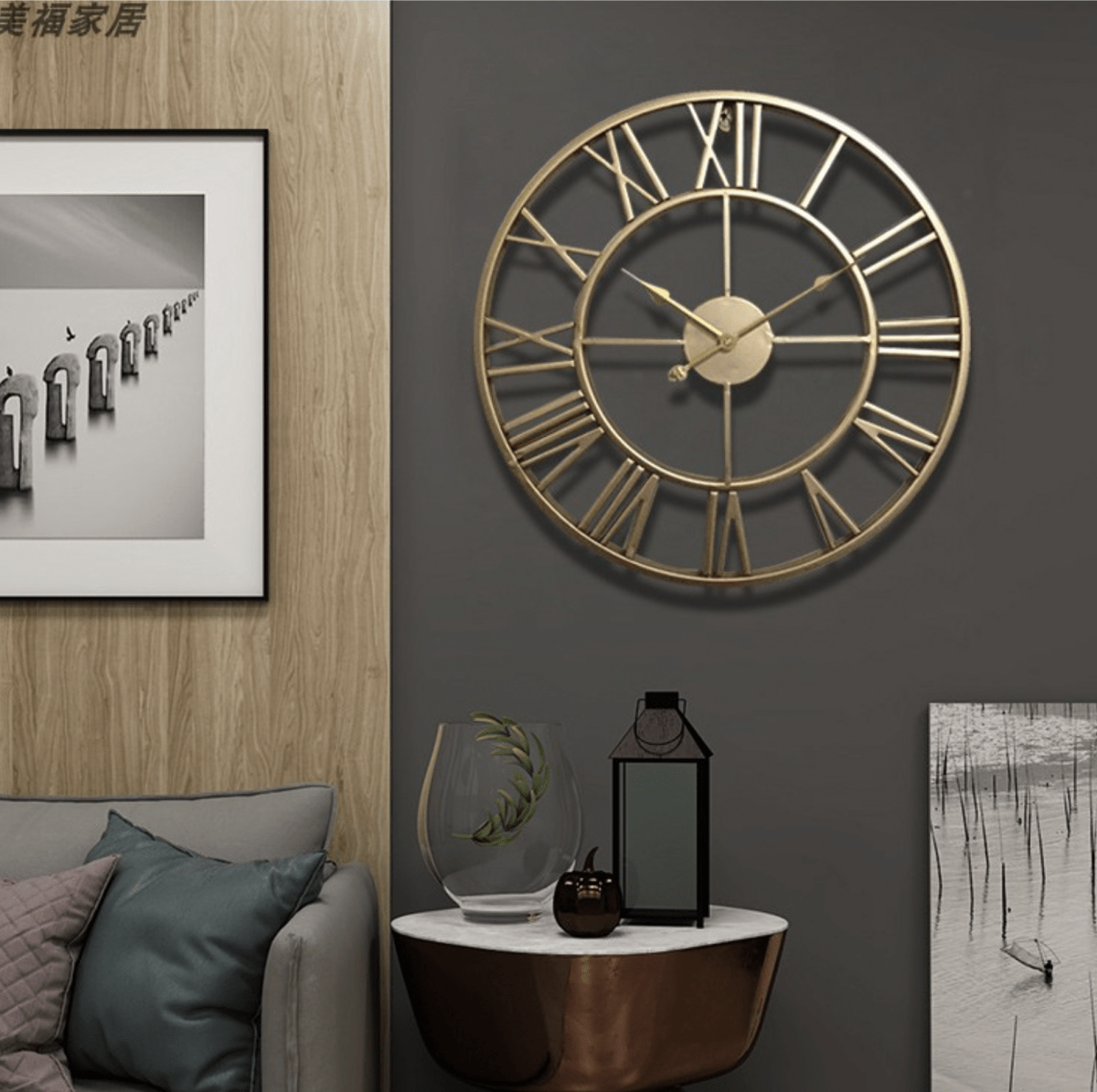 Aurelia Skeleton Wall Clock Made Of Wrought Iron With Silent Movement | Temsk
