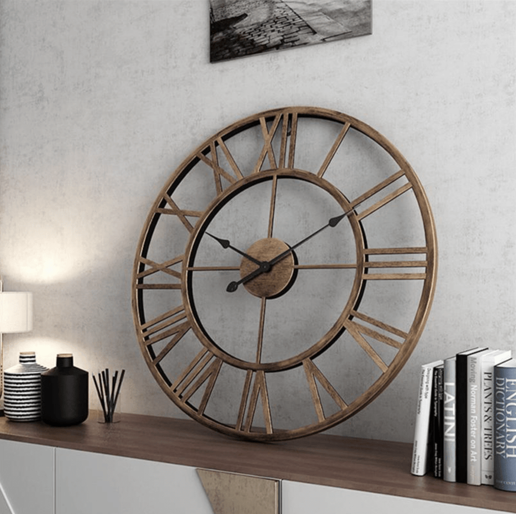 Aurelia Skeleton Wall Clock Made Of Wrought Iron With Silent Movement | Temsk