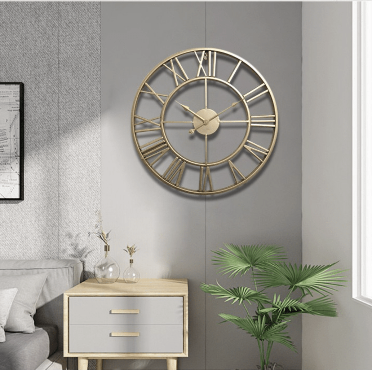 Aurelia Skeleton Wall Clock Made Of Wrought Iron With Silent Movement | Temsk