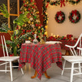 HollyWeave Festive Plaid Tablecloth In Durable Polyester For Christmas Dinner | Temsk