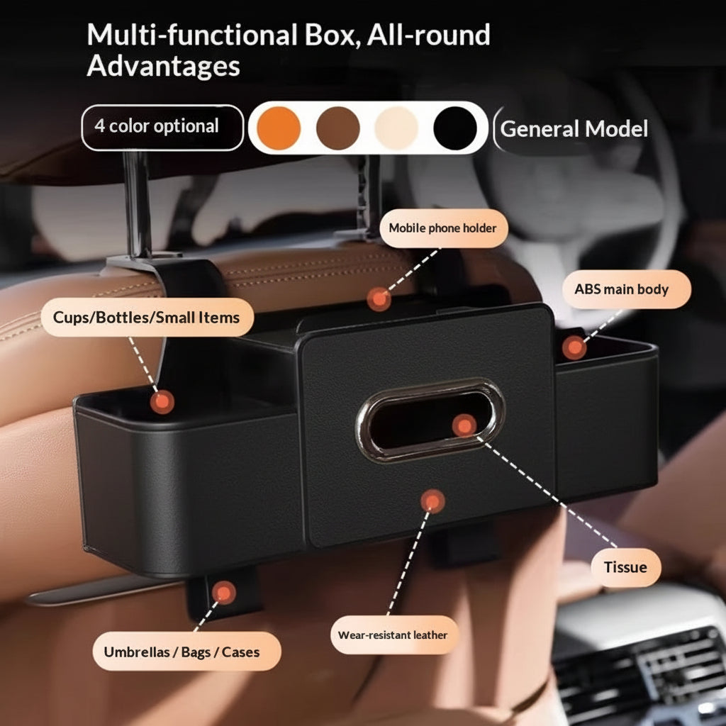 Backseat Organizer With Cup Holder And Storage Box | Temsk
