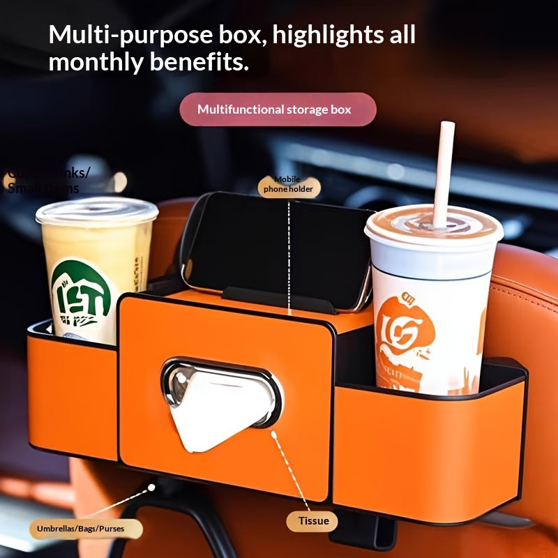 Backseat Organizer With Cup Holder And Storage Box | Temsk