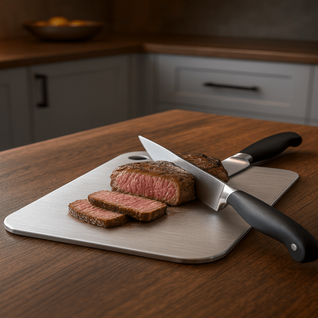AeroStone Titanium Stainless Steel Cutting Board for Clean and Hygienic Preparation | Temsk