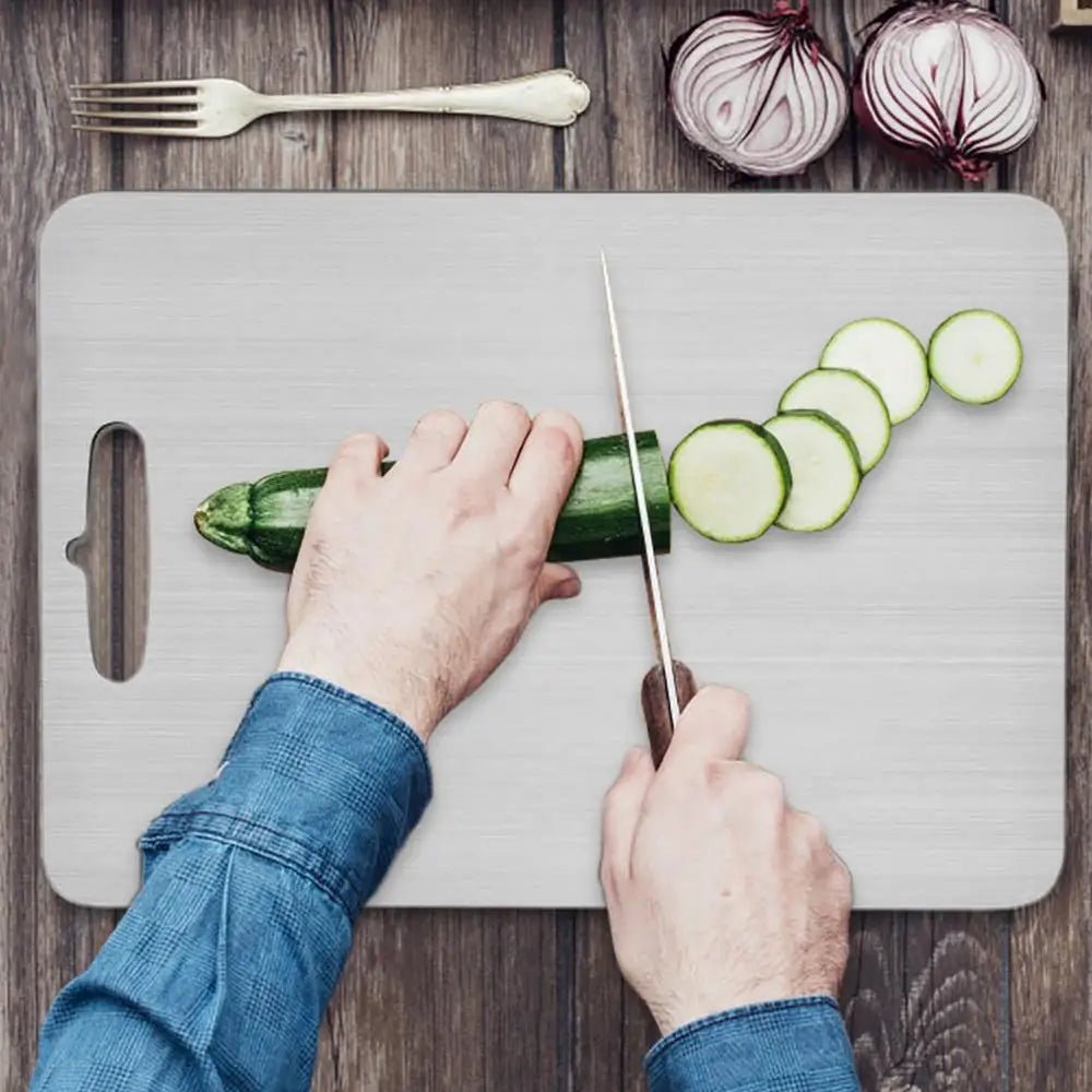 AeroStone Titanium Stainless Steel Cutting Board for Clean and Hygienic Preparation | Temsk