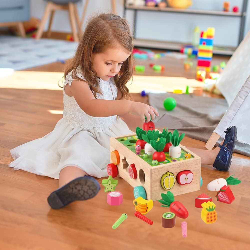 Montessori Bauernhof-Spielset aus Holz für frühes Lernen und Feinmotorik | Temsk