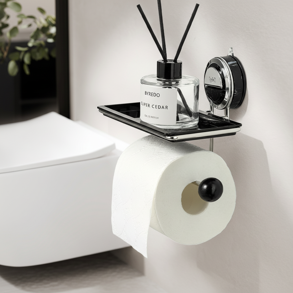 Stainless Steel Adhesive Roll Holder For Bathroom Wall | Temsk
