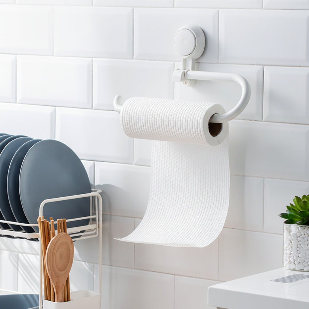 Stainless Steel Adhesive Roll Holder For Bathroom Wall | Temsk