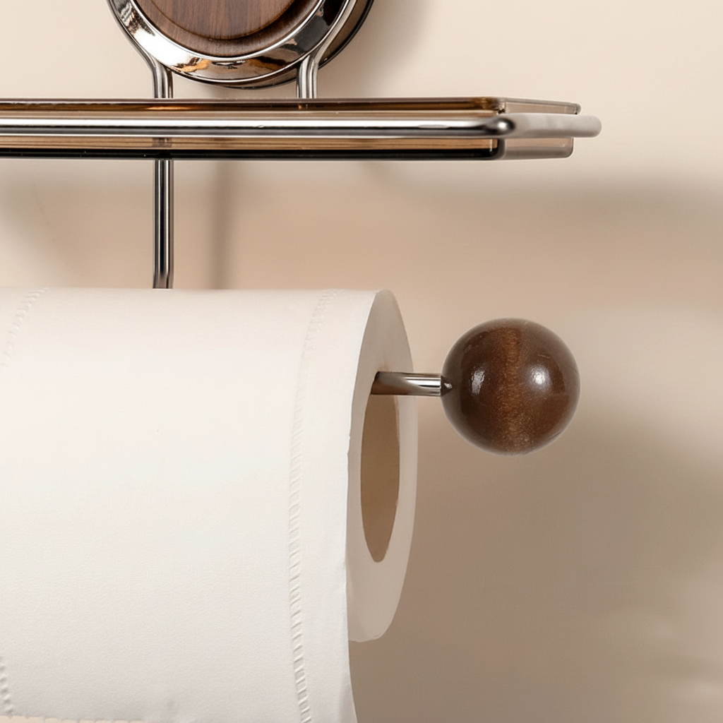 Stainless Steel Adhesive Roll Holder For Bathroom Wall | Temsk