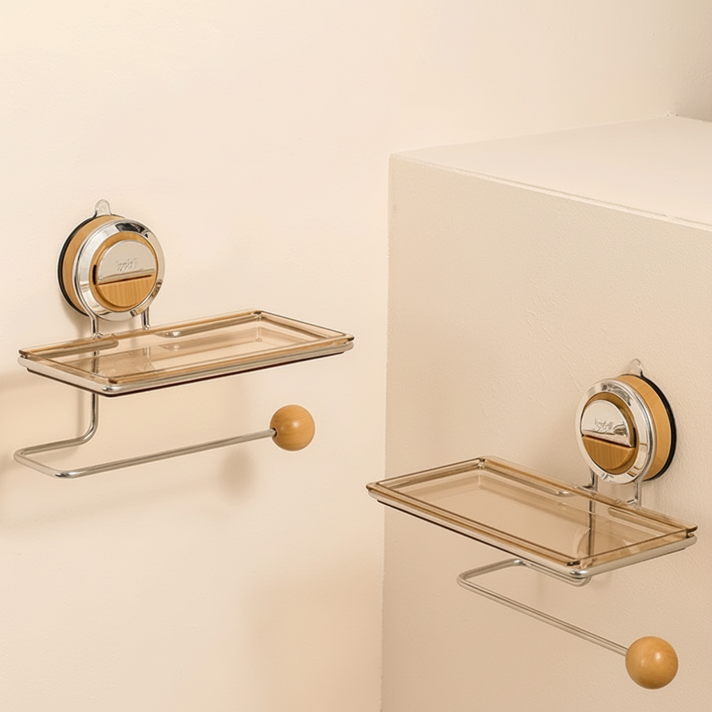 Stainless Steel Adhesive Roll Holder For Bathroom Wall | Temsk