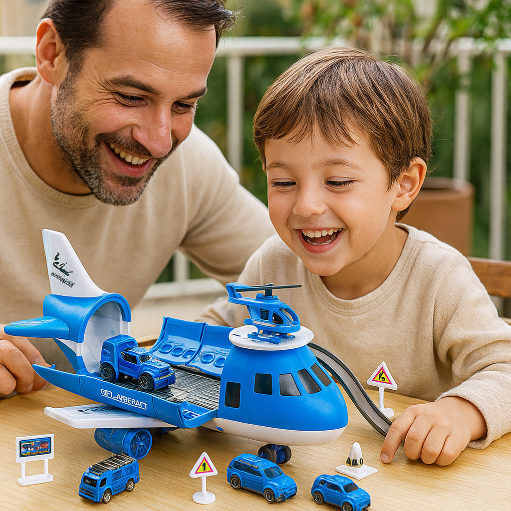 Airplane and Vehicle Transport Playset for Kids With Imaginative Travel Adventures | Temsk