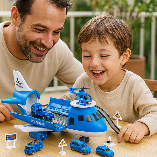 Conjunto de Brinquedo de Avião e Transporte de Veículos para Crianças com Aventuras de Viagem Imaginativas | Temsk