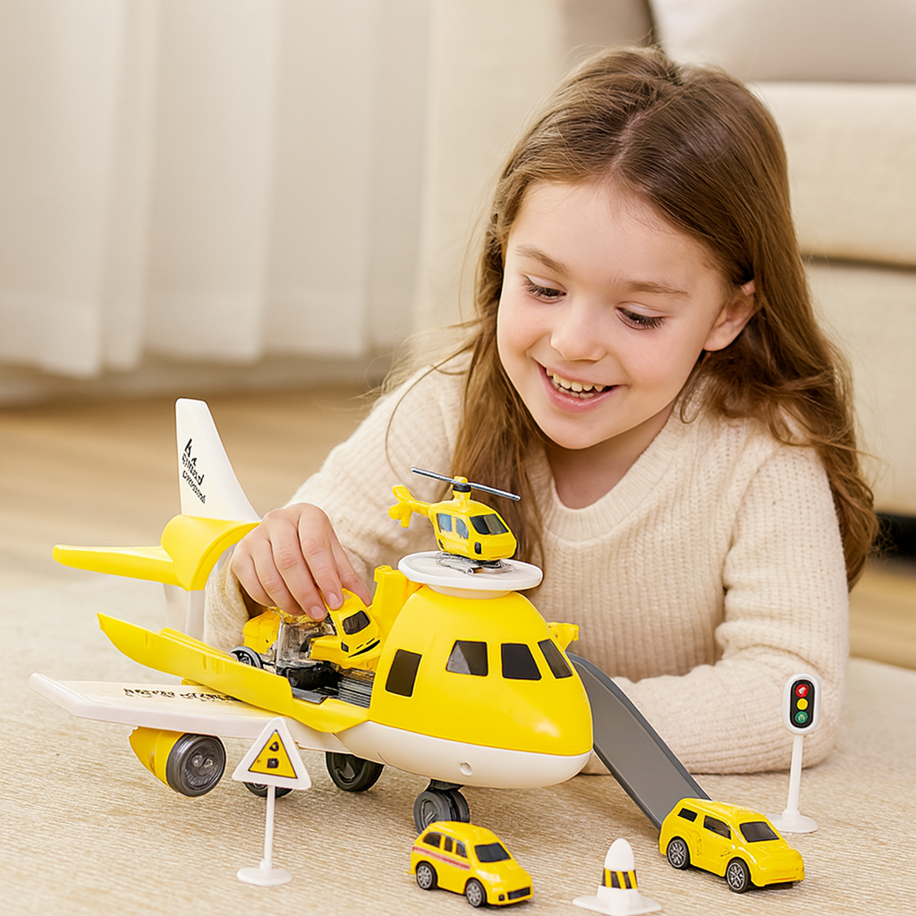 Airplane and Vehicle Transport Playset for Kids With Imaginative Travel Adventures | Temsk