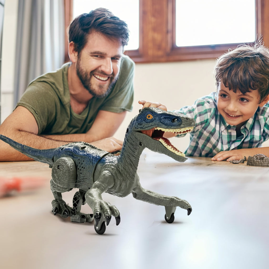 RC dinosaurus Velociraptor s osvětlením, zvuky a stříkáním | Temsk