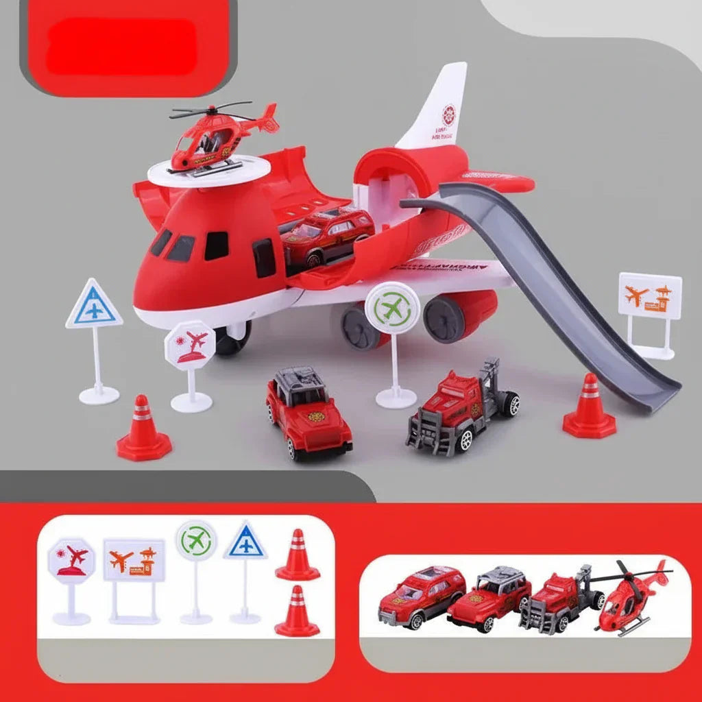 Airplane and Vehicle Transport Playset for Kids With Imaginative Travel Adventures | Temsk