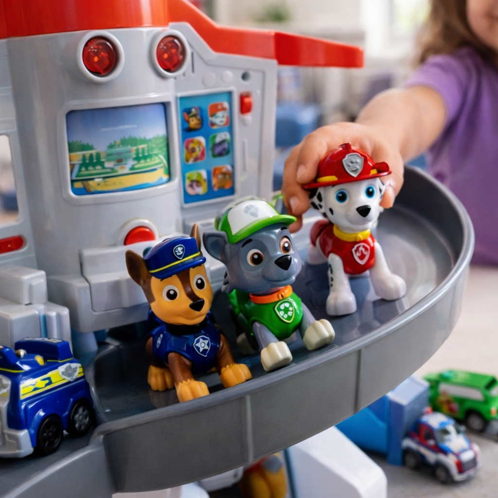 Indoor Kids Playset With Slide Tower And Cars And Figures | Temsk