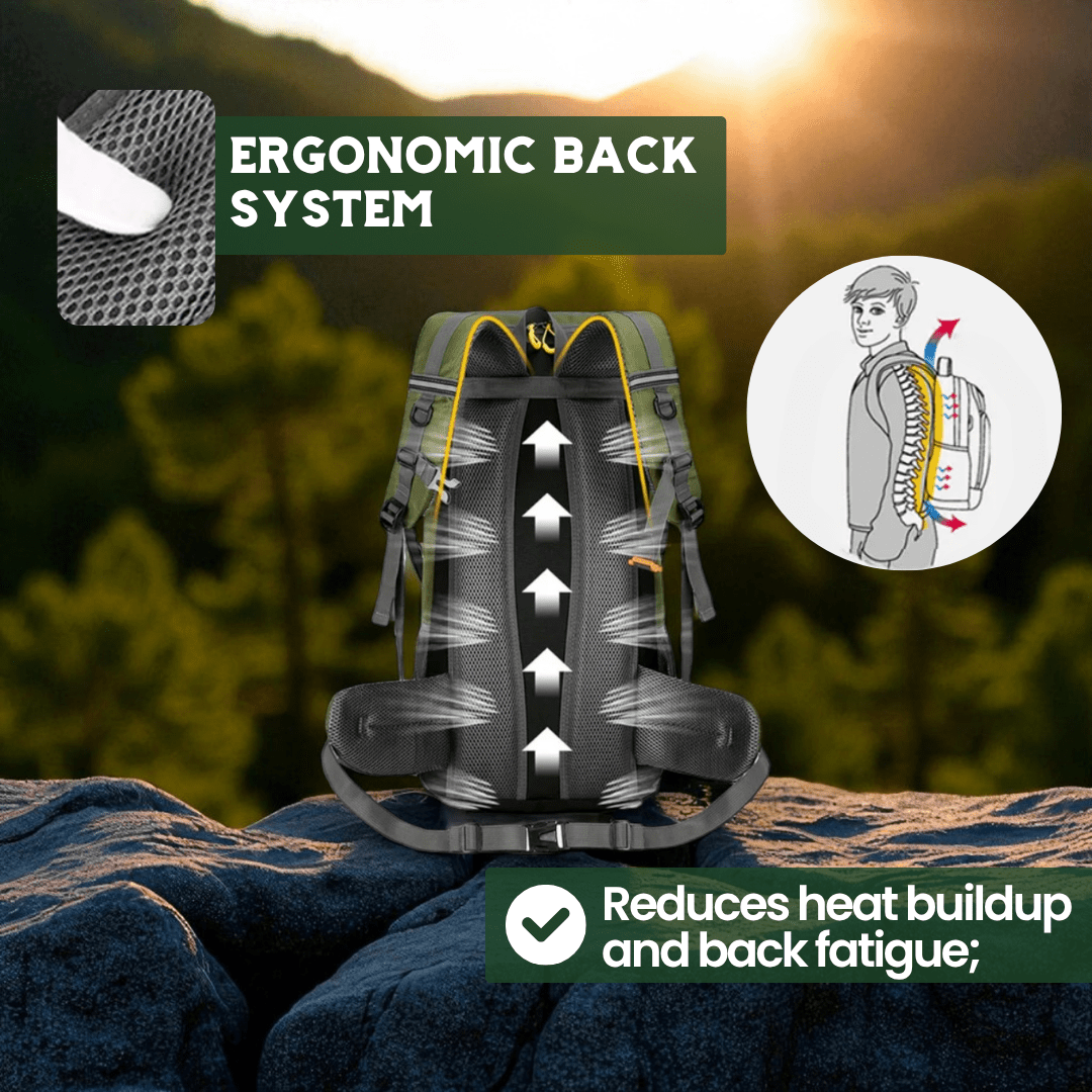 TrailFlex 50L Hiking Backpack With Breathable Back Panel And Shoe Compartment | Temsk