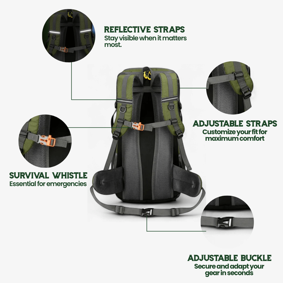 TrailFlex 50L Hiking Backpack With Breathable Back Panel And Shoe Compartment | Temsk