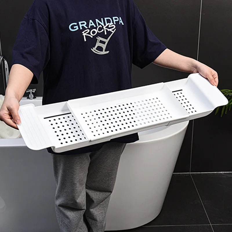 AquaEase rozšiřitelný podnos na vanu pro každodenní organizaci koupání | Temsk
