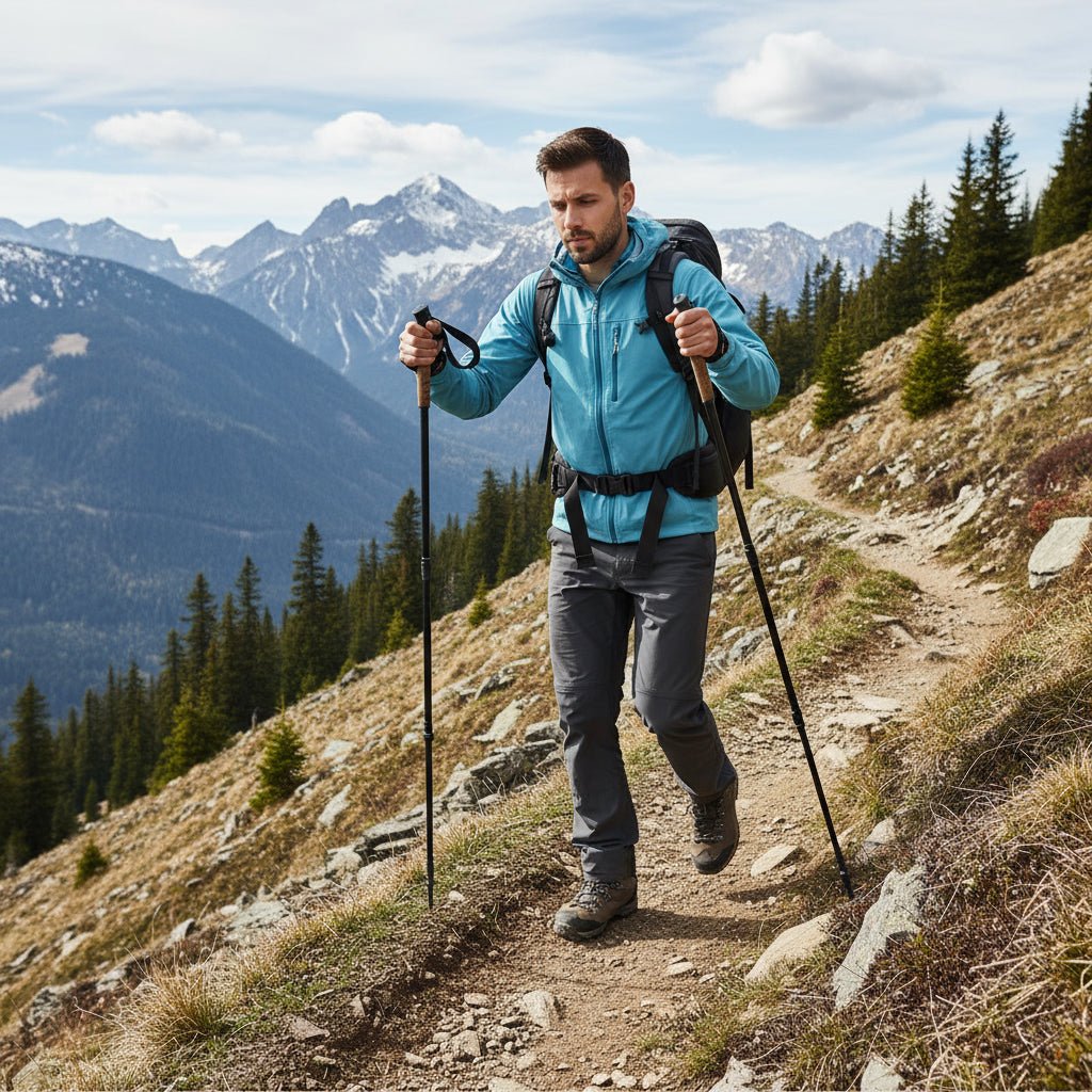 NorthCork Nordic Hiking Poles - Lightweight Telescopic Trekking Poles With Cork Handle | Temsk