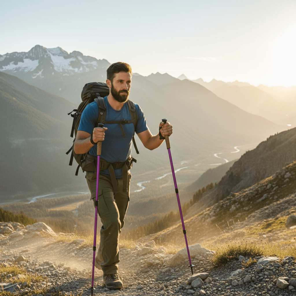 NorthCork Nordic Hiking Poles - Lightweight Telescopic Trekking Poles With Cork Handle | Temsk