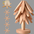 Wooden Folding Trivet Set With Tree Design For Heat Protection | Temsk