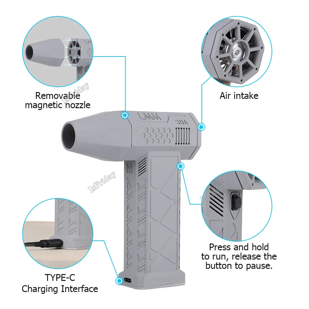 Cordless Electric Air Duster For Fast Handheld Cleaning Blower | Temsk