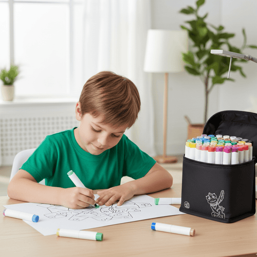 Conjunto de canetas de desenho AstraFlex com 48 tintas vibrantes para desenhar e sombrear da Temsk
