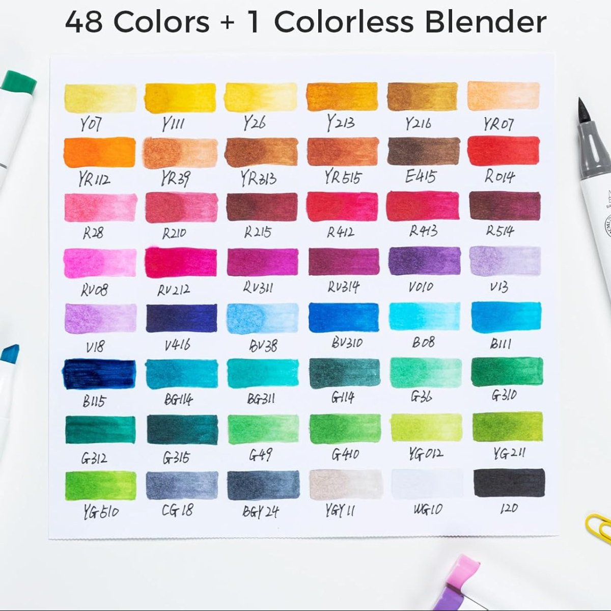 AstraFlex Sketch Pen Set With 48 Vibrant Inks For Sketching And Shading | Temsk