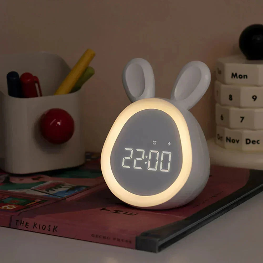 BrightPals Bunny Night Light With Built-In Clock USB Rechargeable For Kids | Temsk