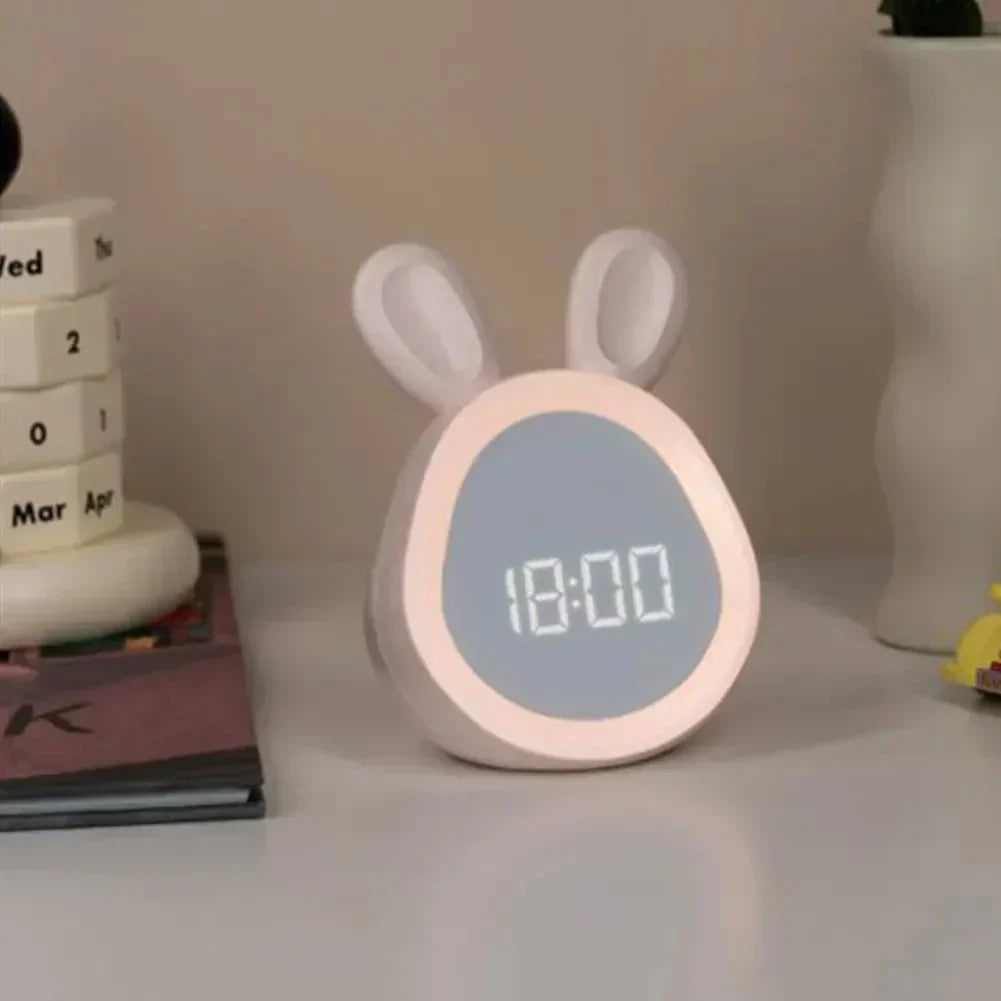 BrightPals Bunny Night Light With Built-In Clock USB Rechargeable For Kids | Temsk