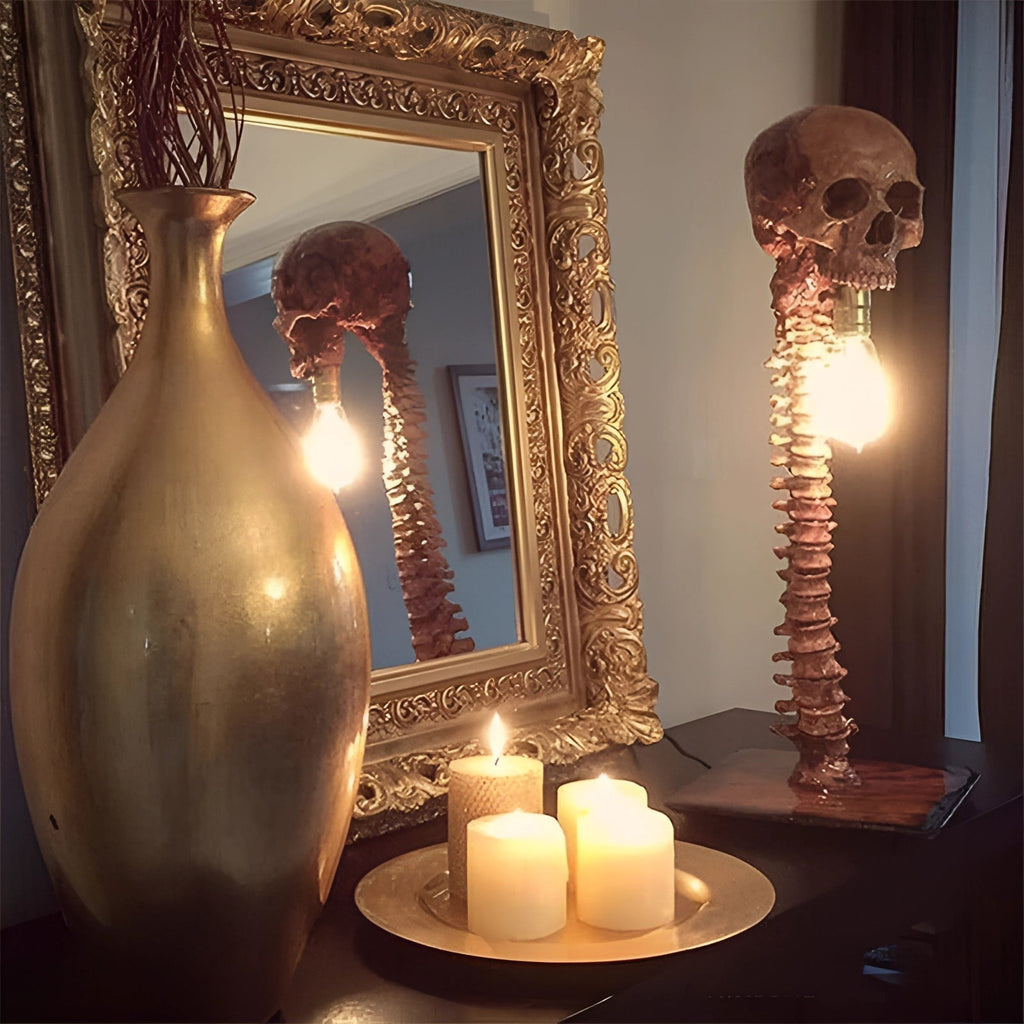 Nightshade Spine And Skull Lamp For Spooky Home Decor | Temsk