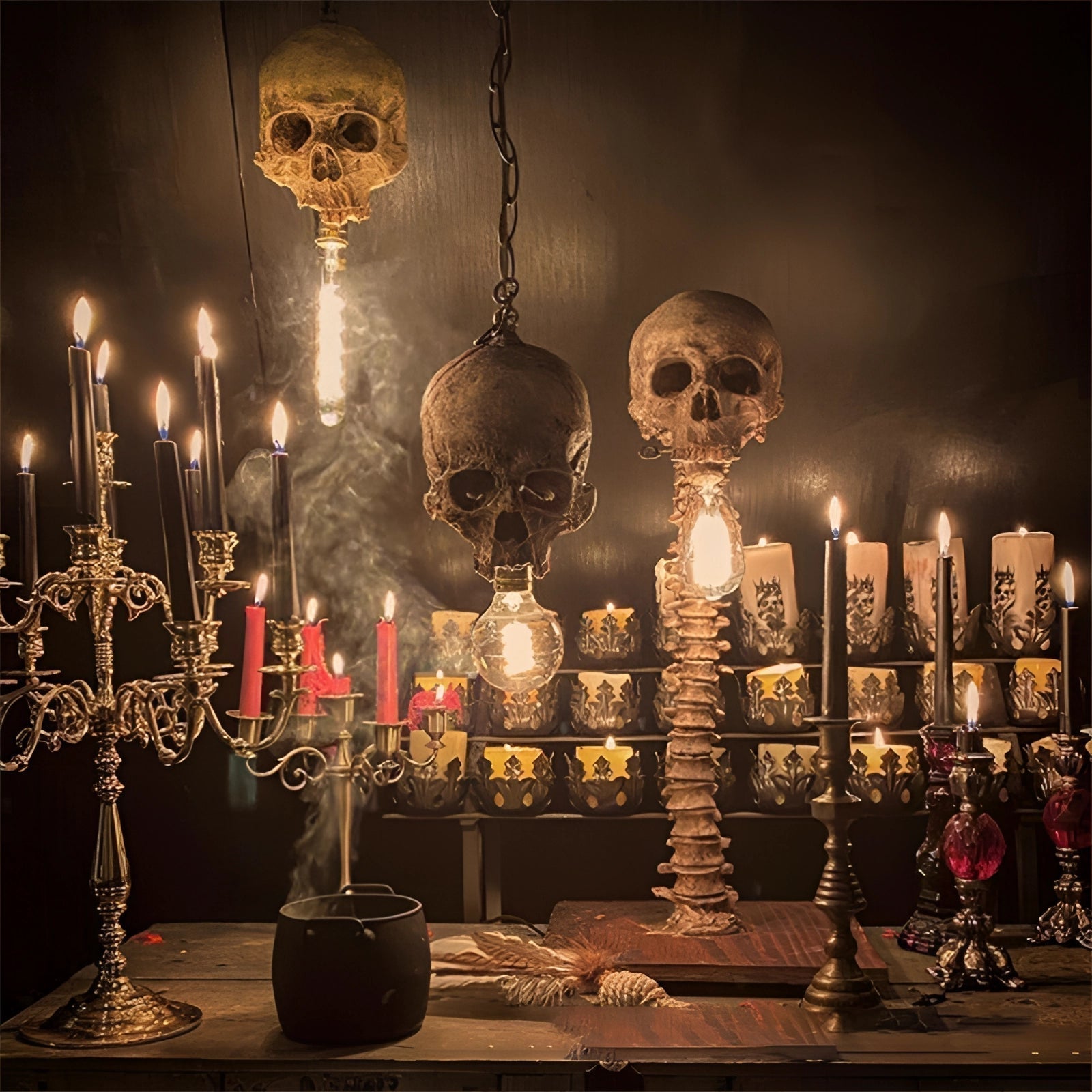 Nightshade Spine And Skull Lamp For Spooky Home Decor | Temsk