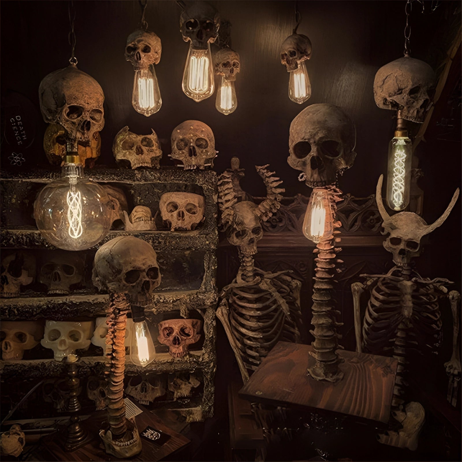Nightshade Spine And Skull Lamp For Spooky Home Decor | Temsk