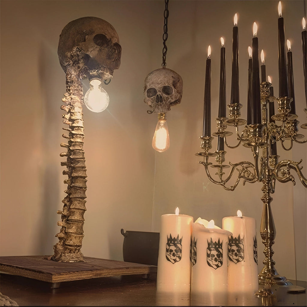 Nightshade Spine And Skull Lamp For Spooky Home Decor | Temsk