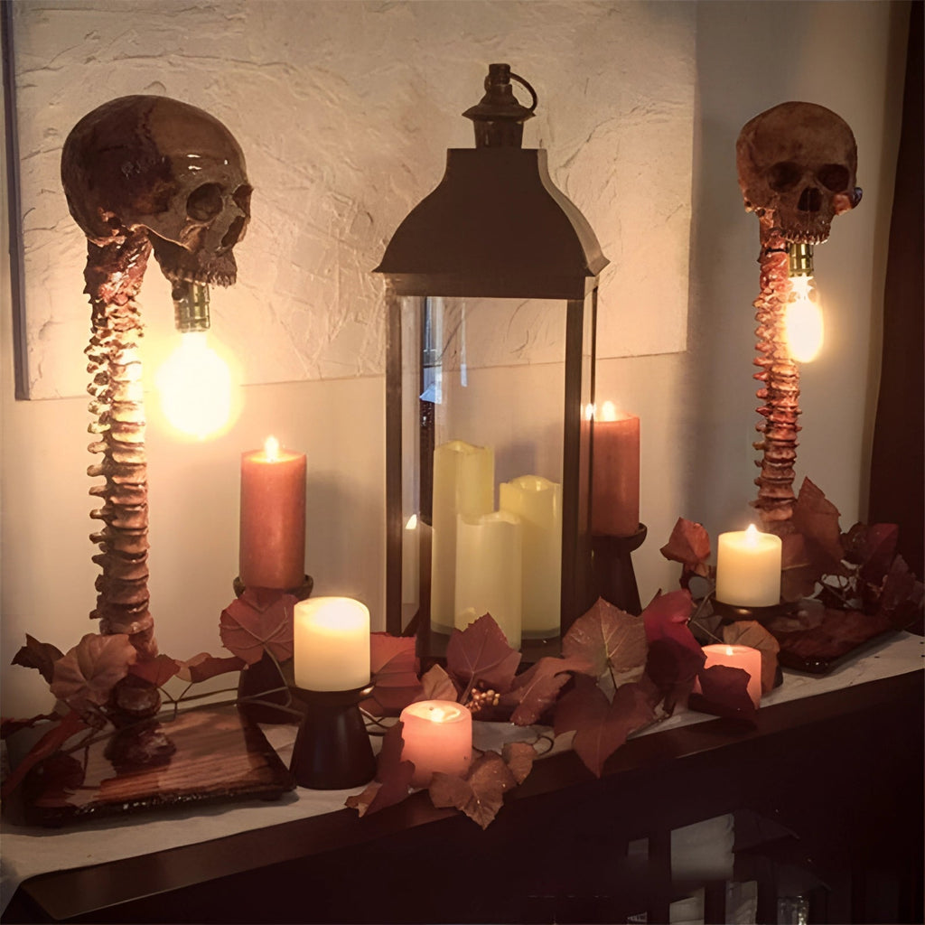 Nightshade Spine And Skull Lamp For Spooky Home Decor | Temsk