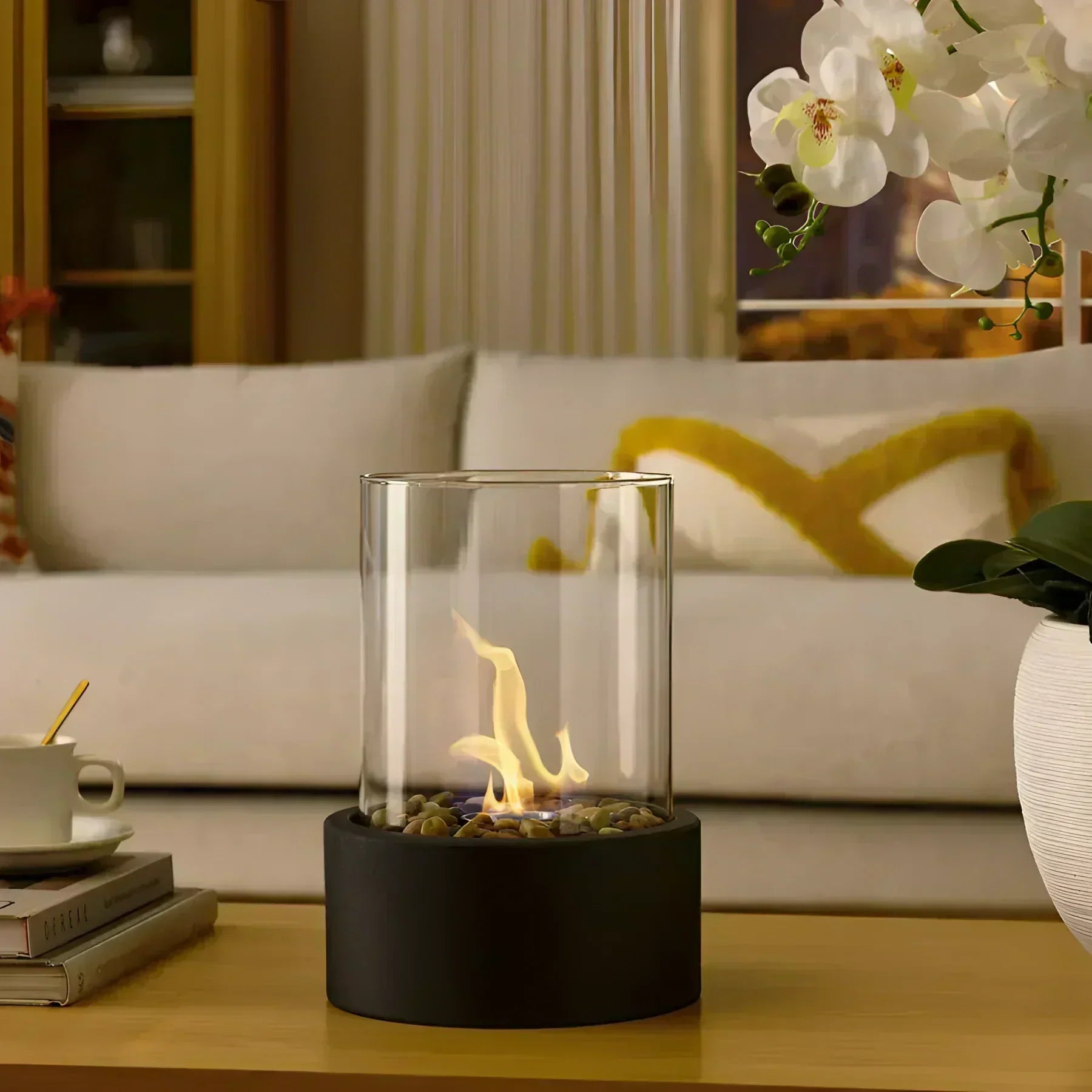 Aurea Portable Bioethanol Fireplace With Ventless Design For Indoor And Outdoor Use | Temsk