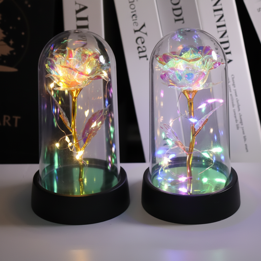 Rose Lamp LED Ambient Night Light With Clear Dome Display | Temsk