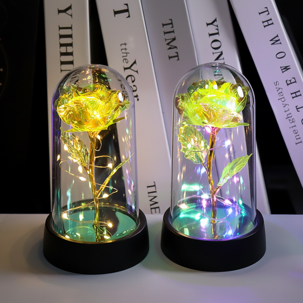 Rose Lamp LED Ambient Night Light With Clear Dome Display | Temsk