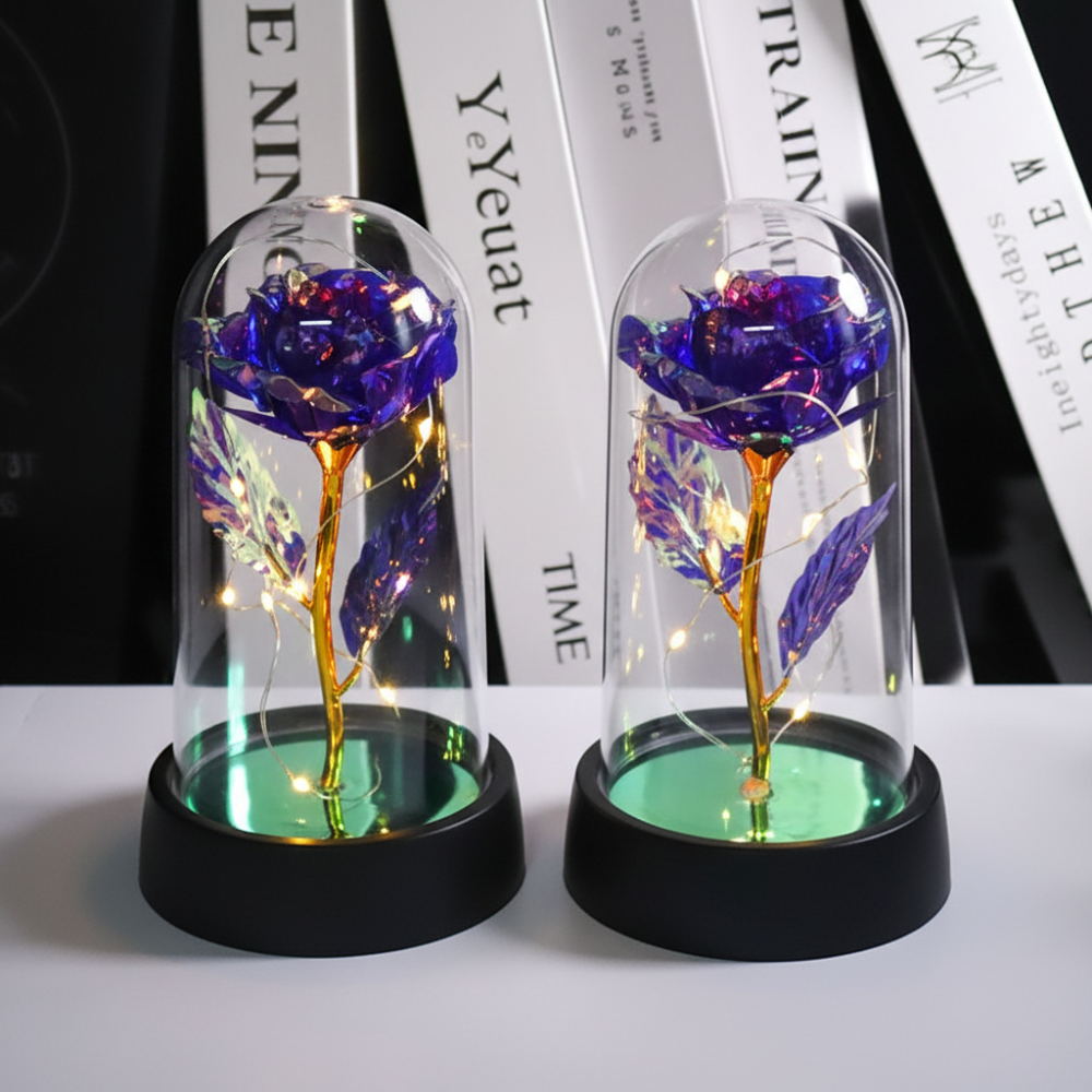 Rose Lamp LED Ambient Night Light With Clear Dome Display | Temsk