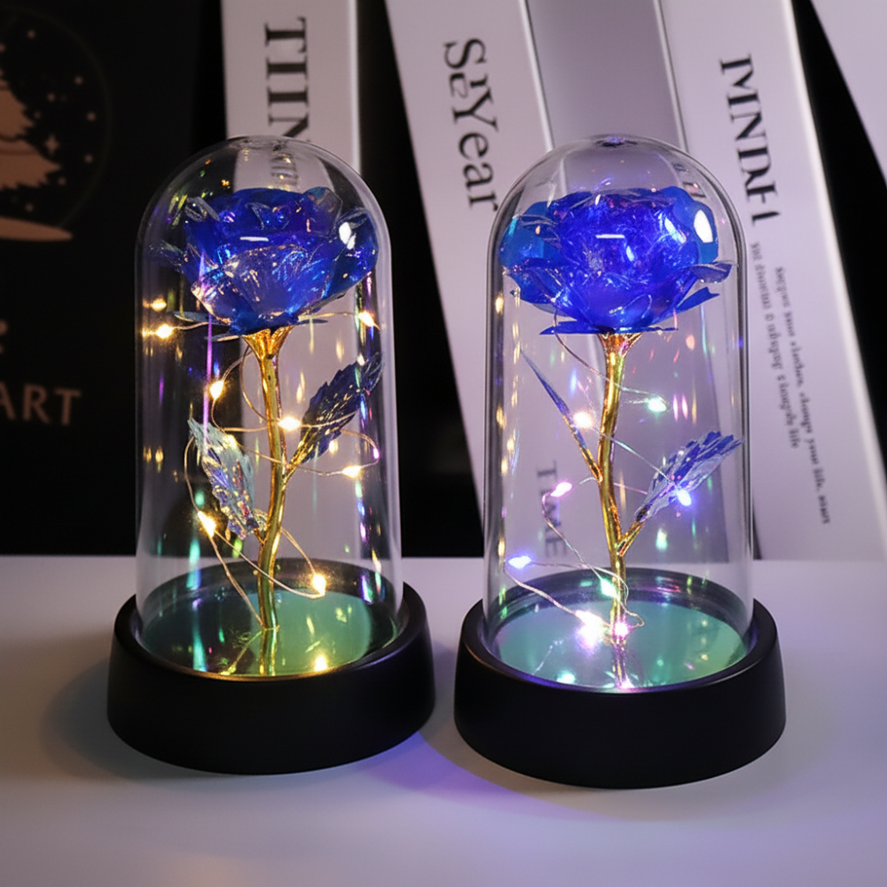 Rose Lamp LED Ambient Night Light With Clear Dome Display | Temsk