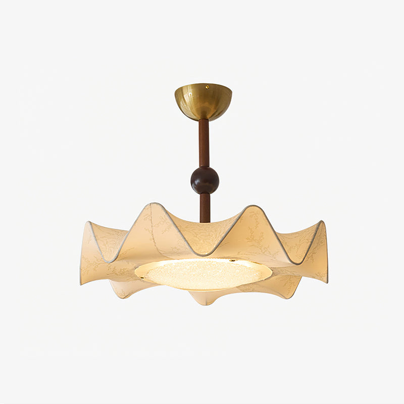 Walnut And Gold Floral LED Ceiling Light With Petal Design | Temsk