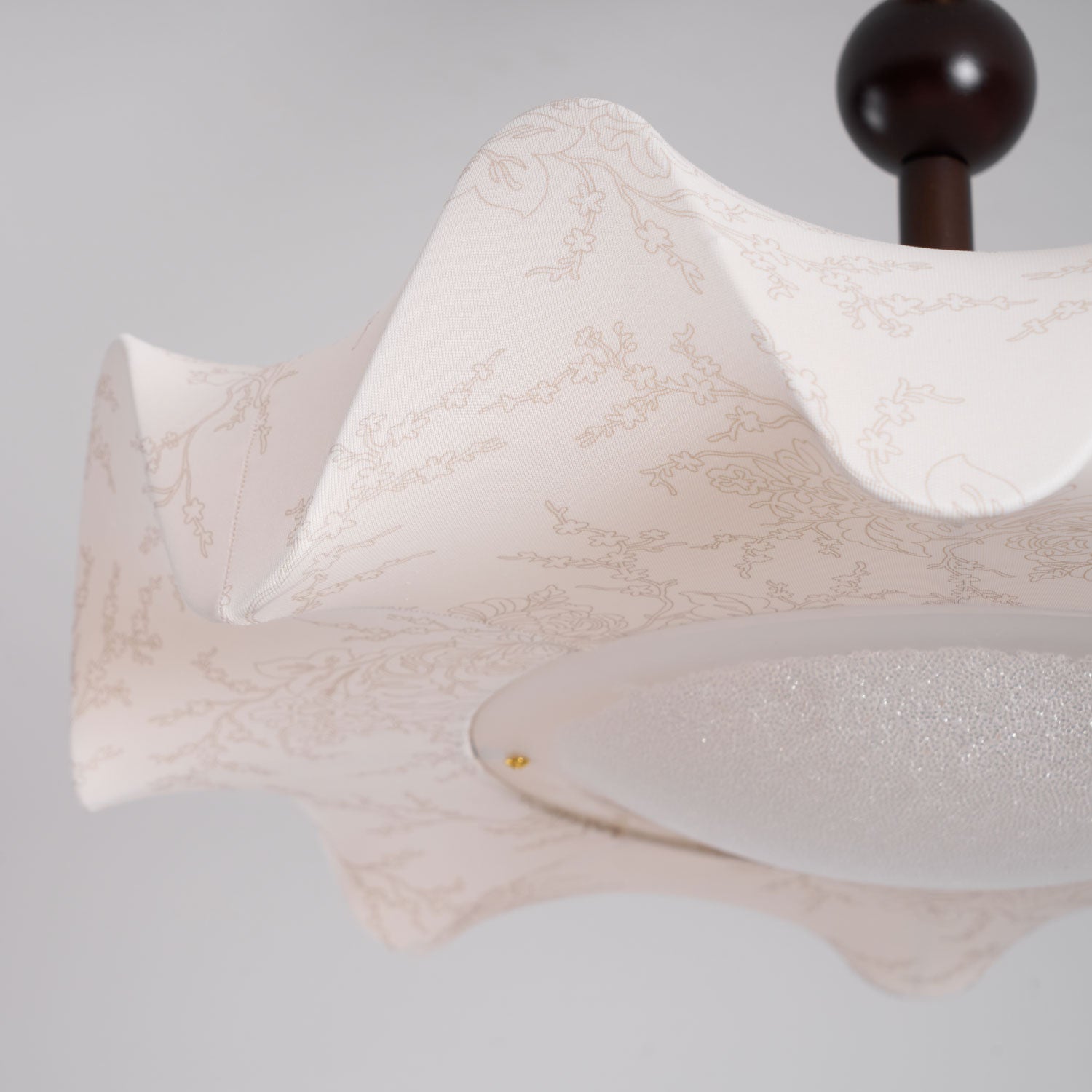 Walnut And Gold Floral LED Ceiling Light With Petal Design | Temsk