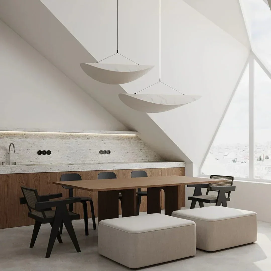 Sculptural Silk Pendant Ceiling Light Fixture For Interiors | Temsk