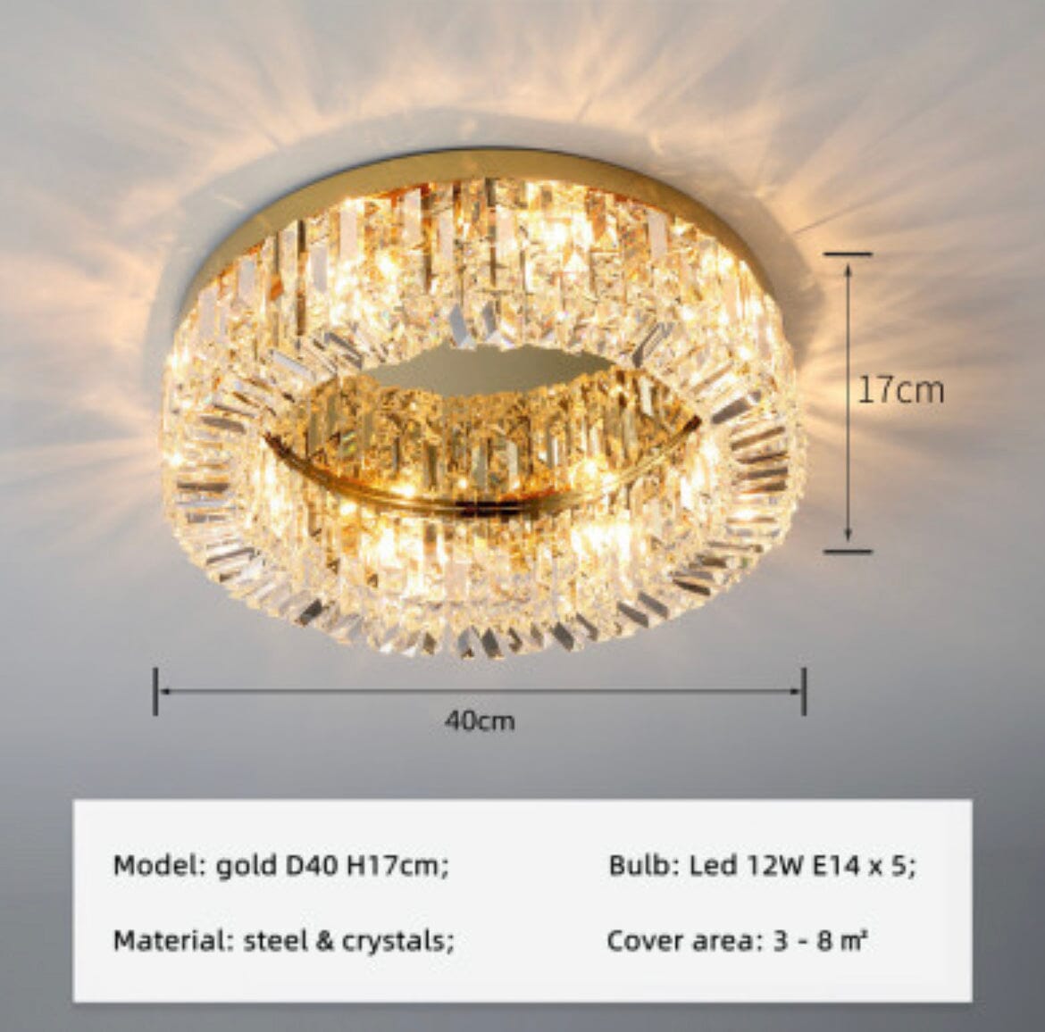 Aurelia Ring Crystal Chandelier for Elegant Hallways and Living Areas | Temsk